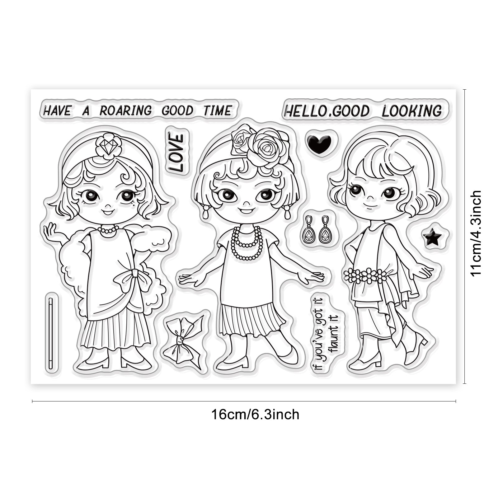 Globleland Fashion Woman, Retro, Fashion Clear Stamps Silicone Stamp Seal for Card Making Decoration and DIY Scrapbooking