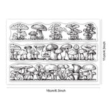 Globleland Mushroom, Border, Cute, Realistic Clear Silicone Stamp Seal for Card Making Decoration and DIY Scrapbooking