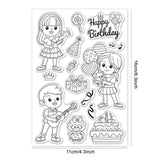 Globleland Happy Birthday, Cake, Gift, Candy, Doll, Balloon Clear Silicone Stamp Seal for Card Making Decoration and DIY Scrapbooking