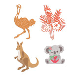 Globleland Ostrich, Parrot, Kangaroo, Koala Carbon Steel Cutting Dies Stencils, for DIY Scrapbooking/Photo Album, Decorative Embossing DIY Paper Card