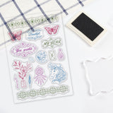 GLOBLELAND PVC Plastic Stamps, for DIY Scrapbooking, Photo Album Decorative, Cards Making, Stamp Sheets, Butterfly Pattern, 16x11x0.3cm