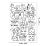 Globleland Gnome, Autumn, Pumpkin Clear Stamps Silicone Stamp Seal for Card Making Decoration and DIY Scrapbooking