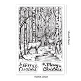Globleland Birch Forest, Forest Background, Deer in the Forest Clear Silicone Stamp Seal for Card Making Decoration and DIY Scrapbooking