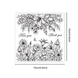 Globleland Flower Bush, Floral Background Clear Stamps Silicone Stamp Seal for Card Making Decoration and DIY Scrapbooking