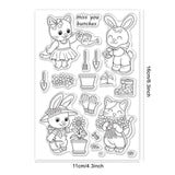 Globleland Animals, Gardener, Planting, Flowers, Leaves Clear Silicone Stamp Seal for Card Making Decoration and DIY Scrapbooking