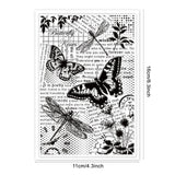 Globleland Insect Background, Butterfly, Text Background, Vintage Background Clear Stamps Silicone Stamp Seal for Card Making Decoration and DIY Scrapbooking