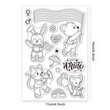 Globleland Happy Pride Day, Rainbow, Party Parade, Bear, Rabbit, Cat Clear Silicone Stamp Seal for Card Making Decoration and DIY Scrapbooking