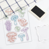 GLOBLELAND PVC Plastic Stamps, for DIY Scrapbooking, Photo Album Decorative, Cards Making, Stamp Sheets, Mushroom Pattern, 16x11x0.3cm