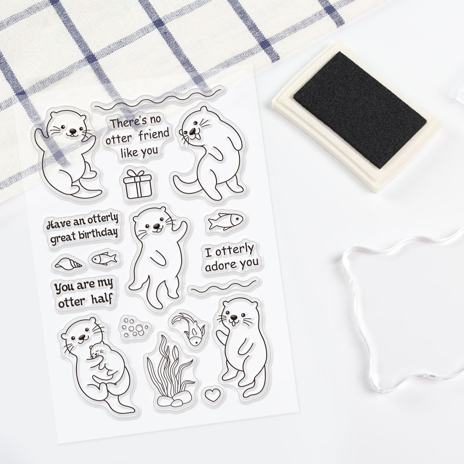 Globleland Otter Clear Silicone Stamp Seal for Card Making Decoration and DIY Scrapbooking