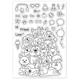 Globleland French Dou, Umbrella Bear, Goat, Rabbit, Hot Air Balloon, Summer Children, Sports Animals, Cool Cats, Dog Friends Clear Silicone Stamp Seal for Card Making Decoration and DIY Scrapbooking