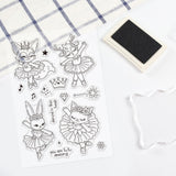 Animals, Dancing, Ballet, Fox, Rabbit, Deer, Cat Clear Stamps Silicone Stamp Seal for Card Making Decoration and DIY Scrapbooking