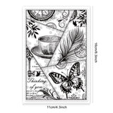 Globleland Vintage Patchwork, Butterfly Clear Silicone Stamp Seal for Card Making Decoration and DIY Scrapbooking