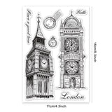 Globleland Clock Building, Bell Tower, Vintage, London, Travel Clear Silicone Stamp Seal for Card Making Decoration and DIY Scrapbooking