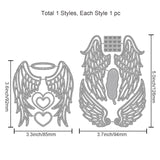 Globleland Angel Wings, Hearts, Feathers Carbon Steel Cutting Dies Stencils, for DIY Scrapbooking/Photo Album, Decorative Embossing DIY Paper Card