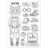 Globleland Cool Cat, Cake, Notebook, Camera Clear Stamps Silicone Stamp Seal for Card Making Decoration and DIY Scrapbooking