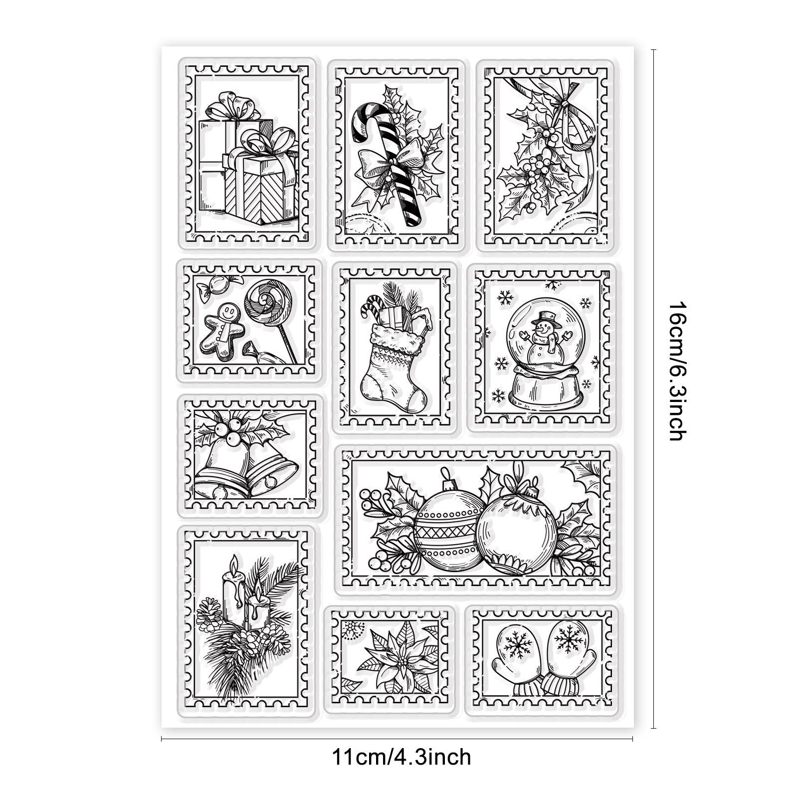 Globleland Christmas Elements, Winter Plants Clear Stamps Silicone Stamp Seal for Card Making Decoration and DIY Scrapbooking