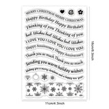 Globleland Blessing Word, Snowflake Pattern Stamps Silicone Stamp Seal for Card Making Decoration and DIY Scrapbooking