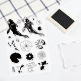 Globleland  Clear Silicone Stamp Seal for Card Making Decoration and DIY Scrapbooking, Including Goldfish, Koi, Lotus Leaf, Lotus