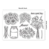 Globleland Vases, Sunflowers, Tulips, Poppies, Hydrangeas Clear Silicone Stamp Seal for Card Making Decoration and DIY Scrapbooking
