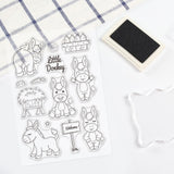 Little Donkey, Flowers, Fence, Stars, Carrots, Straw Box, Welcome Sign Clear Stamps Silicone Stamp Seal for Card Making Decoration and DIY Scrapbooking