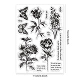 Globleland Vintage Flowers, Butterflies, Words Clear Stamps Seal for Card Making Decoration and DIY Scrapbooking