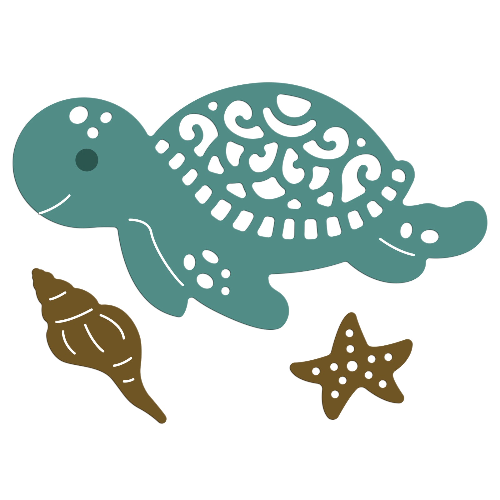 Globleland Turtle, Starfish, Conch, Pattern Carbon Steel Cutting Dies Stencils, for DIY Scrapbooking/Photo Album, Decorative Embossing DIY Paper Card