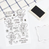 Clear Stamps Silicone Stamp Seal for Card Making Decoration and DIY Scrapbooking, Girl, Fairy Tale, Elf, Fairy, Winter, Snowflakes