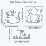 Globleland Cowboy, Cowboy Box Carbon Steel Cutting Dies Stencils, for DIY Scrapbooking/Photo Album, Decorative Embossing DIY Paper Card