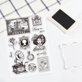 Globleland Clear Silicone Stamp Seal for Card Making Decoration and DIY Scrapbooking, Including Vintage Elements, Boats, Stamps, Victorian, Dame, Perfume Bottles, Flowers, Roses, Poppies
