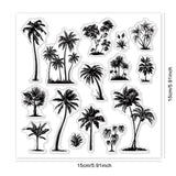 Globleland Tropical, Coconut Tree Silhouette Clear Stamps Seal for Card Making Decoration and DIY Scrapbooking