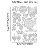 Globleland Flower Teapot Carbon Steel Cutting Dies Stencils, for DIY Scrapbooking/Photo Album, Decorative Embossing DIY Paper Card