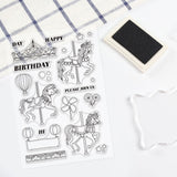GLOBLELAND PVC Plastic Stamps, for DIY Scrapbooking, Photo Album Decorative, Cards Making, Stamp Sheets, Horse Pattern, 16x11x0.3cm