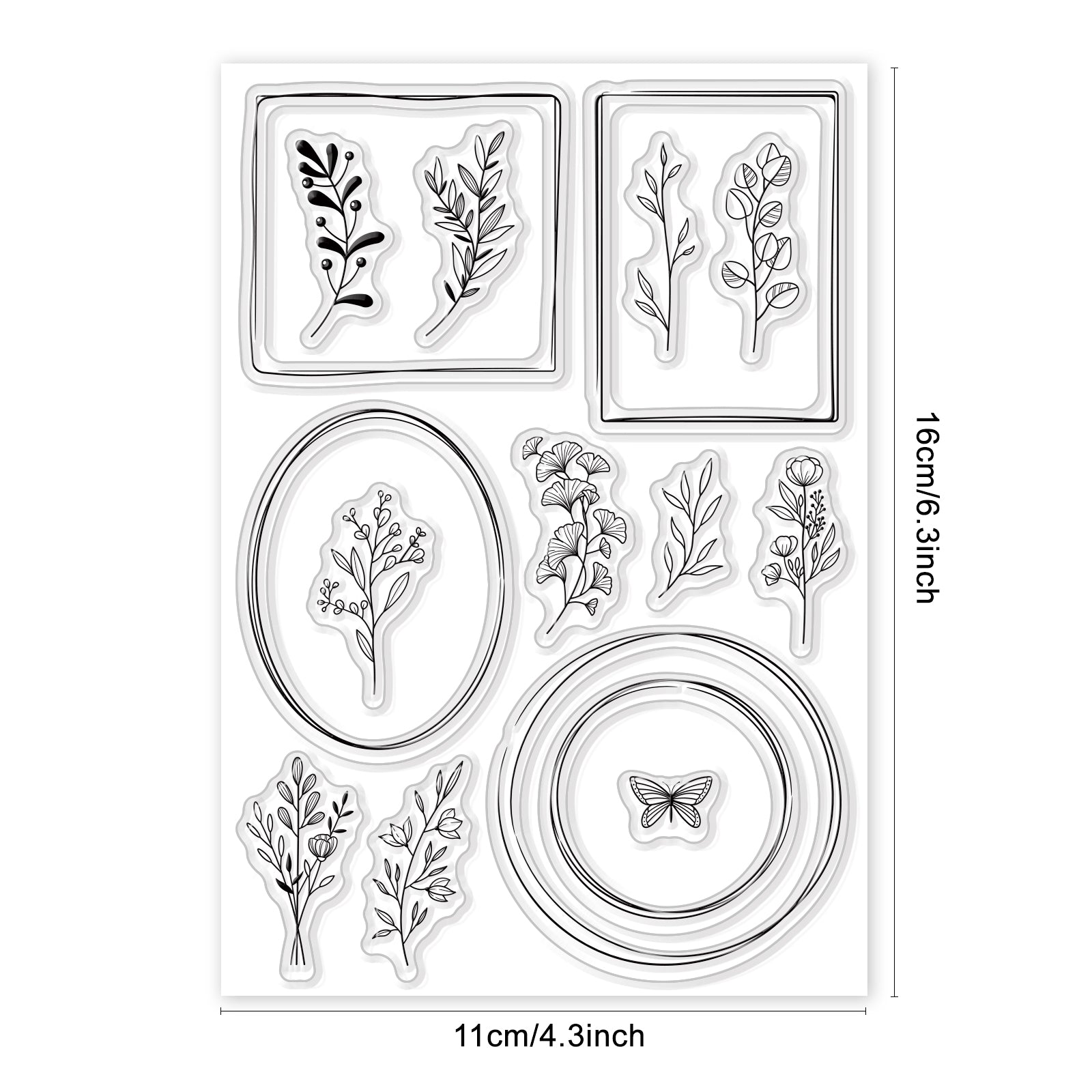 Globleland Plant Frame Clear Silicone Stamp Seal for Card Making Decoration and DIY Scrapbooking