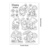 Globleland Gnome, Mushroom Clear Stamps Silicone Stamp Seal for Card Making Decoration and DIY Scrapbooking