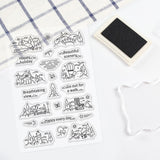 GLOBLELAND PVC Plastic Stamps, for DIY Scrapbooking, Photo Album Decorative, Cards Making, Stamp Sheets, Building Pattern, 16x11x0.3cm