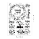 Globleland Autumn Thanksgiving Wreath Pumpkin Leaf Thank You Clear Silicone Stamp Seal for Card Making Decoration and DIY Scrapbooking