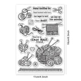Globleland Yarn, Knitting, Scissors Clear Stamps Seal for Card Making Decoration and DIY Scrapbooking