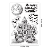 Globleland Halloween Horror House Bat Pumpkin Clear Silicone Stamp Seal for Card Making Decoration and DIY Scrapbooking