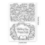 Globleland Book Background Clear Stamps Silicone Stamp Seal for Card Making Decoration and DIY Scrapbooking