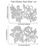 Globleland Flowers Carbon Steel Cutting Dies Stencils, for DIY Scrapbooking/Photo Album, Decorative Embossing DIY Paper Card