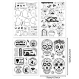 Globleland Halloween, Ghost, Sugar Skull, Halloween, Scarecrow, Pumpkin Stamp Clear Silicone Stamp Seal for Card Making Decoration and DIY Scrapbooking