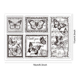 Globleland Butterfly, Manuscript, Word, Flower Clear Stamps Silicone Stamp Seal for Card Making Decoration and DIY Scrapbooking