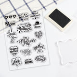 Globleland Mother's Day, Love, Mom Clear Silicone Stamp Seal for Card Making Decoration and DIY Scrapbooking
