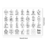 Globleland Tarot, Fantasy, Mystic, Magic, Tarot Diary Silhouette Stamp Clear Silicone Stamp Seal for Card Making Decoration and DIY Scrapbooking