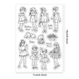 Globleland Retro People Childhood Clear Silicone Stamp Seal for Card Making Decoration and DIY Scrapbooking
