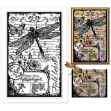 Globleland Custom PVC Plastic Clear Stamps, for DIY Scrapbooking, Photo Album Decorative, Cards Making, Dragonfly, 160x110x3mm