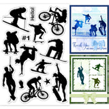 Globleland Custom PVC Plastic Clear Stamps, for DIY Scrapbooking, Photo Album Decorative, Cards Making, Sports, 160x110x3mm