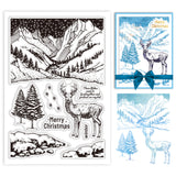 Globleland Custom PVC Plastic Clear Stamps, for DIY Scrapbooking, Photo Album Decorative, Cards Making, Deer, 160x110x3mm