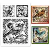 Globleland Custom PVC Plastic Clear Stamps, for DIY Scrapbooking, Photo Album Decorative, Cards Making, Bird, 160x110x3mm