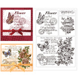 Globleland Custom PVC Plastic Clear Stamps, for DIY Scrapbooking, Photo Album Decorative, Cards Making, Butterfly, 160x110x3mm